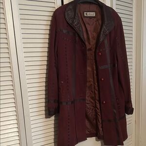 Burgundy Trench Coat for Women